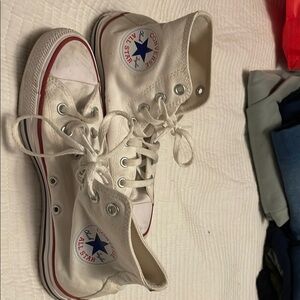 Converse Kids' White and Red High-Tops